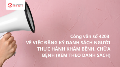 Thông báo số 104 về việc tiếp nhận điều dưỡng thực hành tại Bệnh Viện Đa Khoa Hồng Đức II